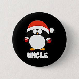 Uncle Penguin Christmas Santa T Shirt Family Match 6 Cm Round Badge