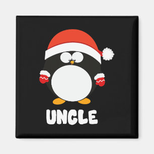 Uncle Penguin Christmas Santa T Shirt Family Match Magnet