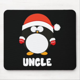 Uncle Penguin Christmas Santa T Shirt Family Match Mouse Pad
