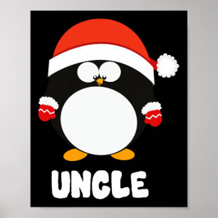 Uncle Penguin Christmas Santa T Shirt Family Match Poster