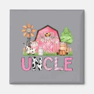Uncle Pink Farm Animal Birthday Kids Matching Magnet