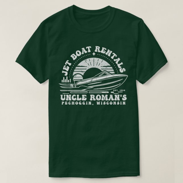 Uncle Romans Jet Boat Rental T-Shirt (Design Front)