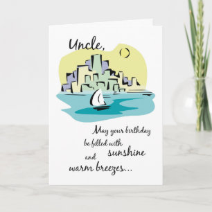 Uncle Sailboat City Birthday Card