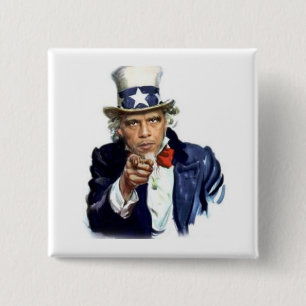 Uncle Sam 15 Cm Square Badge