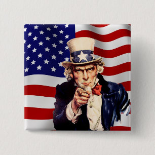 Uncle Sam 1 15 Cm Square Badge