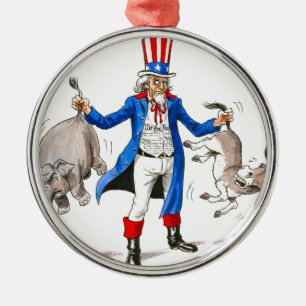 Uncle Sam 3 Metal Tree Decoration