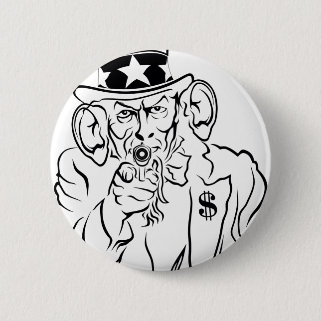 Uncle Sam 6 Cm Round Badge (Front)