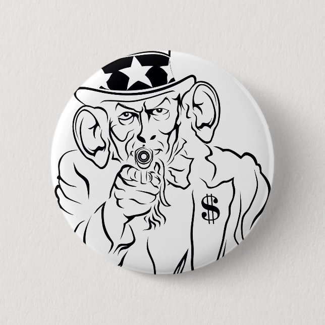 Uncle Sam 6 Cm Round Badge (Front)