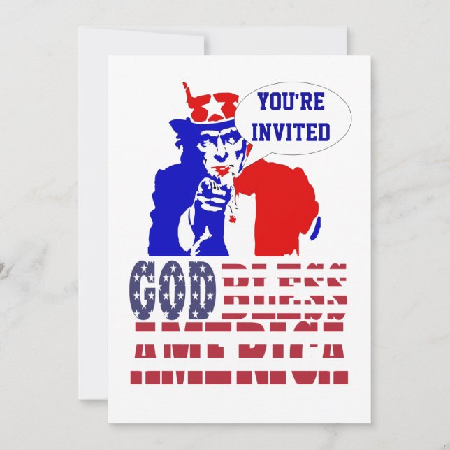 Uncle Sam American party Invitation (Front)