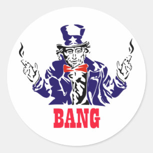 Uncle Sam Bangs Classic Round Sticker