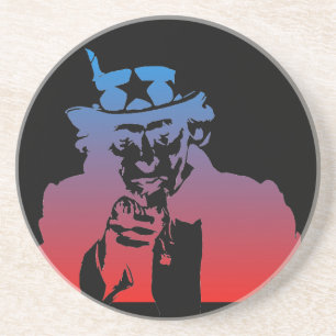 Uncle Sam Beverage Sandstone Coaster