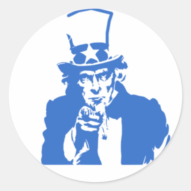 Uncle Sam (Blue) on Stickers (Front)