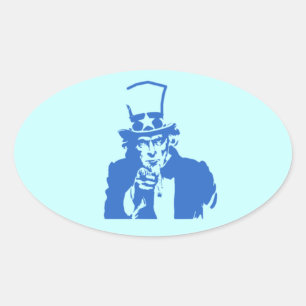 Uncle Sam (Blue) on Stickers