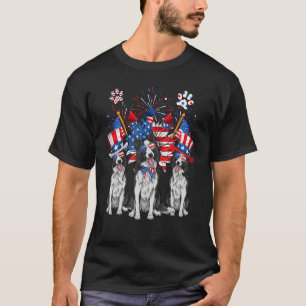 Uncle Sam Border Collie Dogs USA Flag Indepedence  T-Shirt