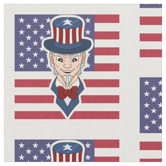 Uncle Sam cartoon Fabric (Close Up)