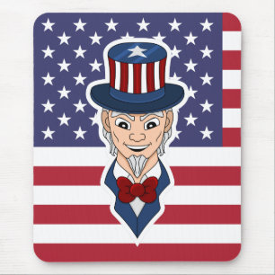 Uncle Sam cartoon Mouse Pad