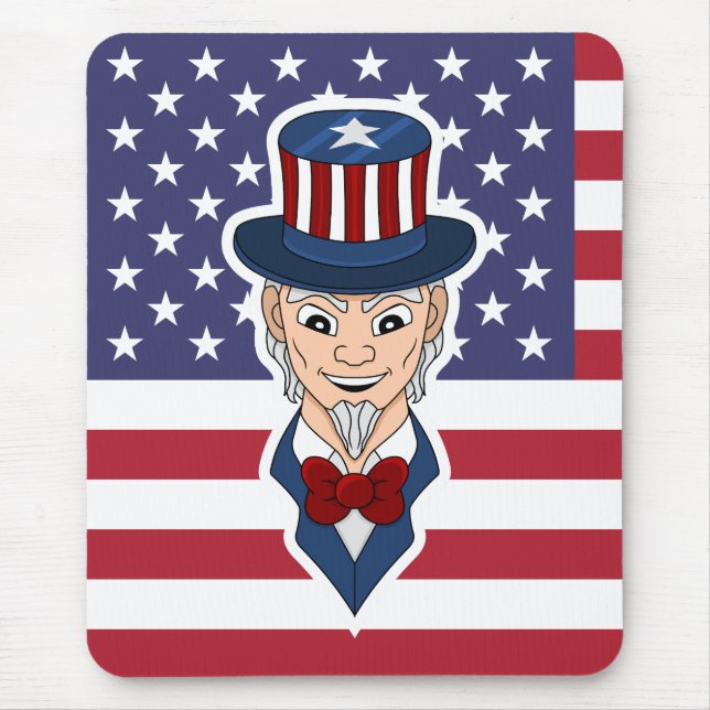 Uncle Sam cartoon Mouse Pad (Front)
