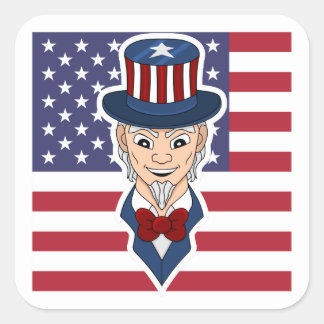Uncle Sam cartoon Square Sticker