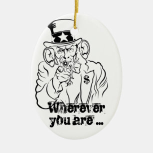 Uncle Sam Ceramic Ornament