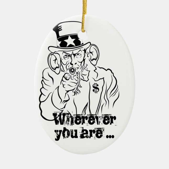 Uncle Sam Ceramic Ornament (Front)