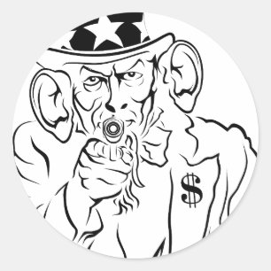 Uncle Sam Classic Round Sticker
