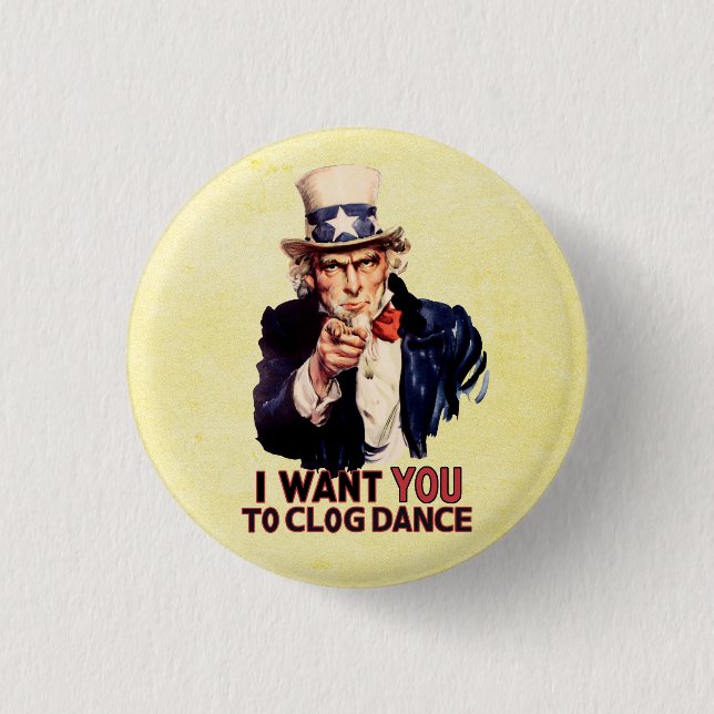 Uncle Sam Clogging Dance 3 Cm Round Badge (Front)
