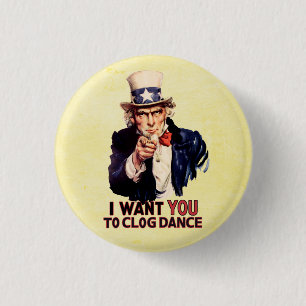 Uncle Sam Clogging Dance 3 Cm Round Badge
