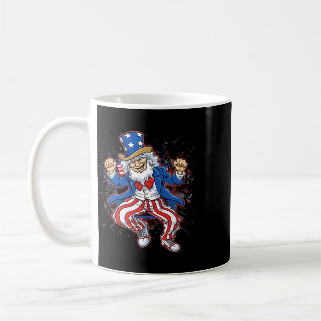 Uncle Sam Dance Funny 4th Of July Independence Day Coffee Mug (Left)