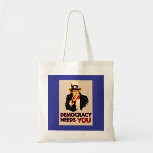 Uncle Sam 'Democracy Needs You' Tote Bag