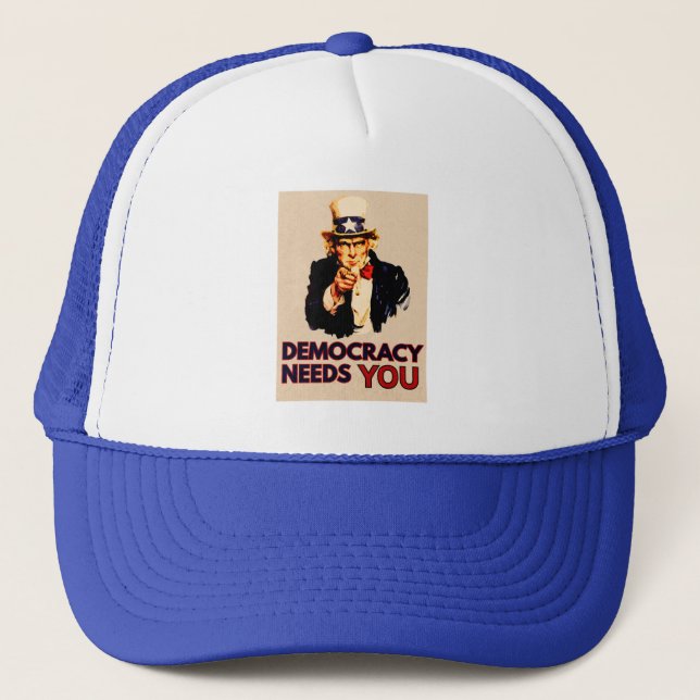 Uncle Sam 'Democracy Needs You'  Trucker Hat (Front)