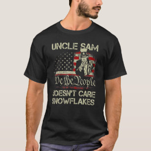 Uncle Sam Doesn't Care Snowflakes Betsy Ross Flag T-Shirt