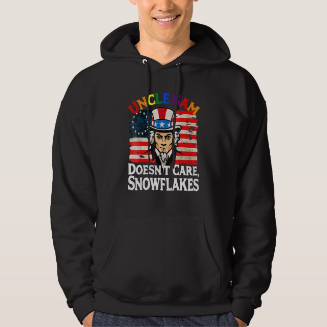 UNCLE SAM DOESN'T CARE SNOWFLAKES Funny American_4 Hoodie (Front)