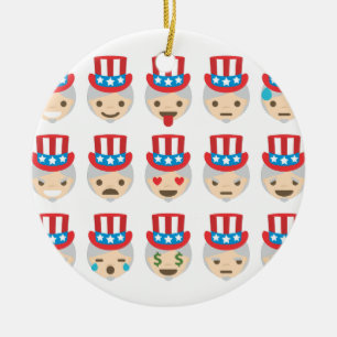 uncle sam emoji ceramic tree decoration