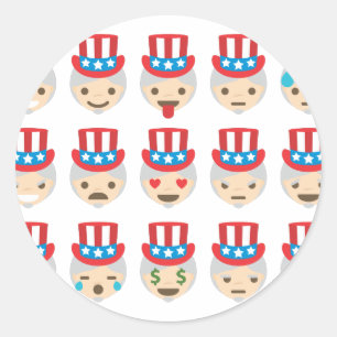 uncle sam emoji classic round sticker