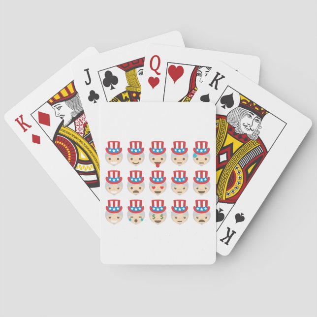 uncle sam emoji playing cards (Back)