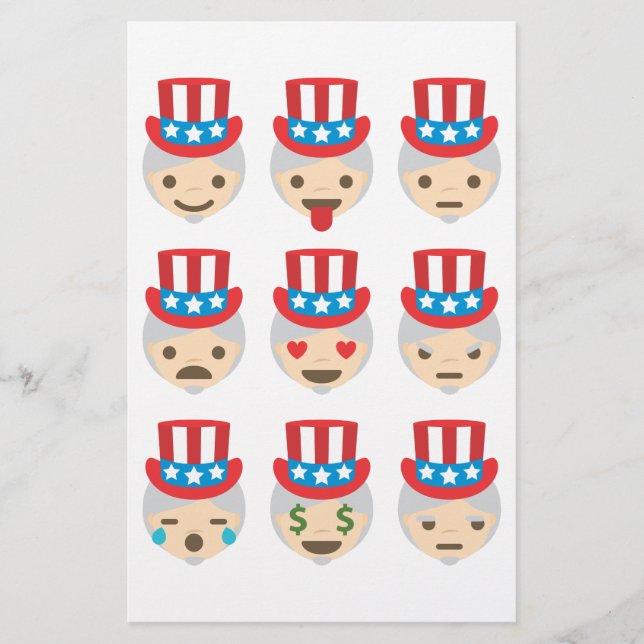uncle sam emoji stationery (Front)