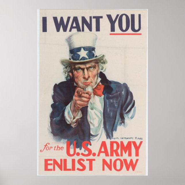 Uncle Sam Enlistment Propaganda Poster (Front)