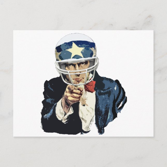 uncle sam football postcard (Front)