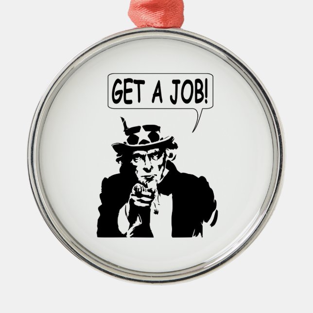 Uncle Sam Get A Job Metal Tree Decoration (Front)