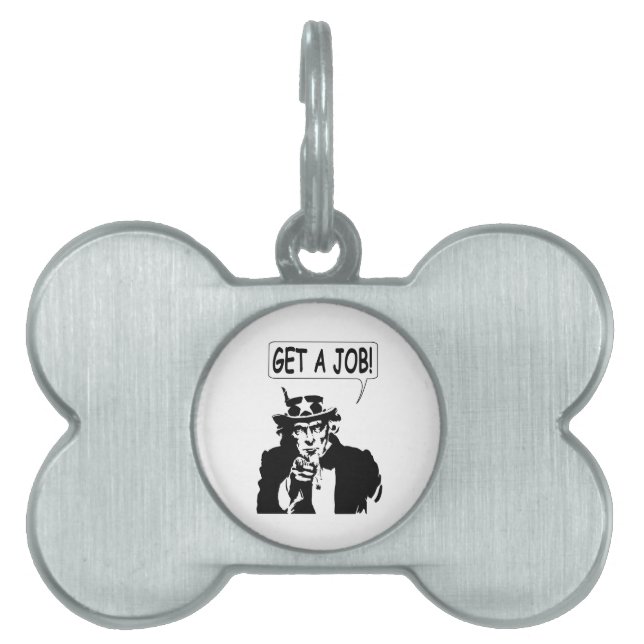 Uncle Sam Get A Job Pet ID Tag (Front)