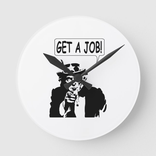 Uncle Sam Get A Job Round Clock (Front)