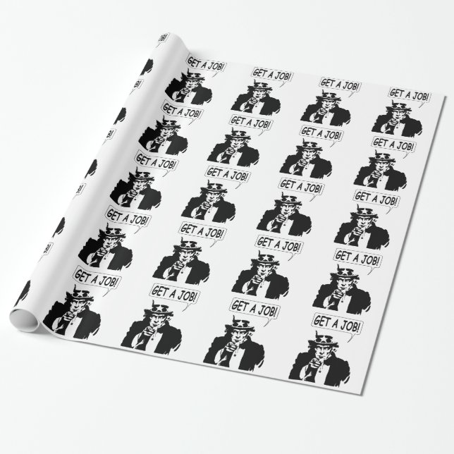 Uncle Sam Get A Job Wrapping Paper (Unrolled)