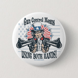 Uncle Sam Gun Control Button