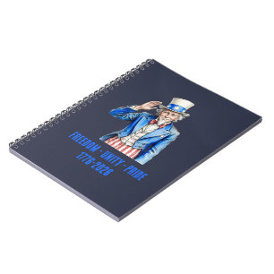 Uncle Sam Happy 4th of July Patriotic Notebook