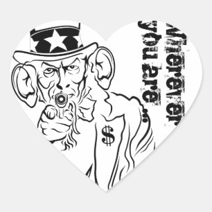 Uncle Sam Heart Sticker