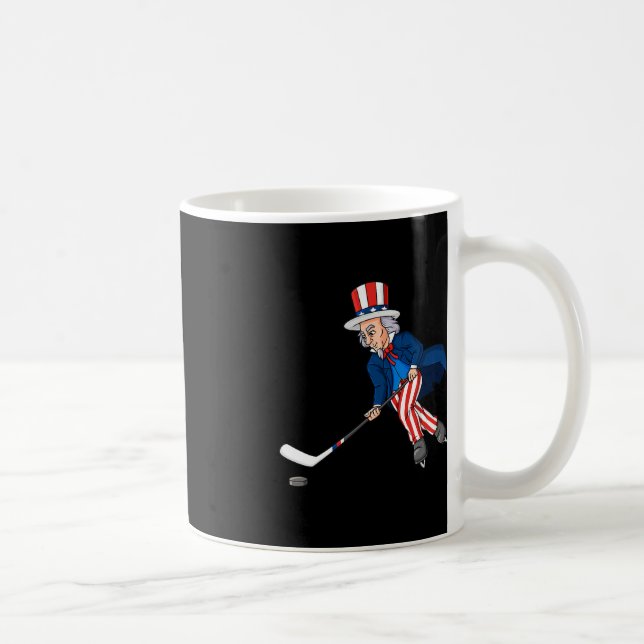 Uncle Sam Hockey 4th Of July Patriotic Boys Kids T Coffee Mug (Right)
