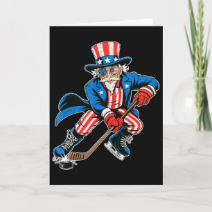 Uncle Sam Hockey American Flag Usa Sport 4th Of Ju Card