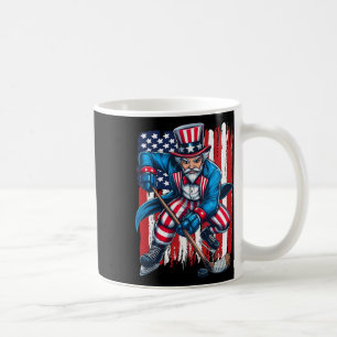 Uncle Sam Hockey Player 4th Of July American Flag Coffee Mug