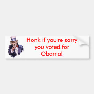 uncle-sam, Honk if you're sorry you voted for O... Bumper Sticker