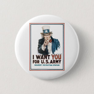 Uncle Sam "I Want YOU!" 6 Cm Round Badge